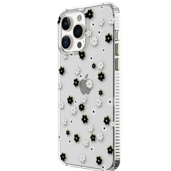 onn. Black & White Flower Phone Case iPhone 14 Pro Max with 10' Drop Protection - Picture 6 of 6